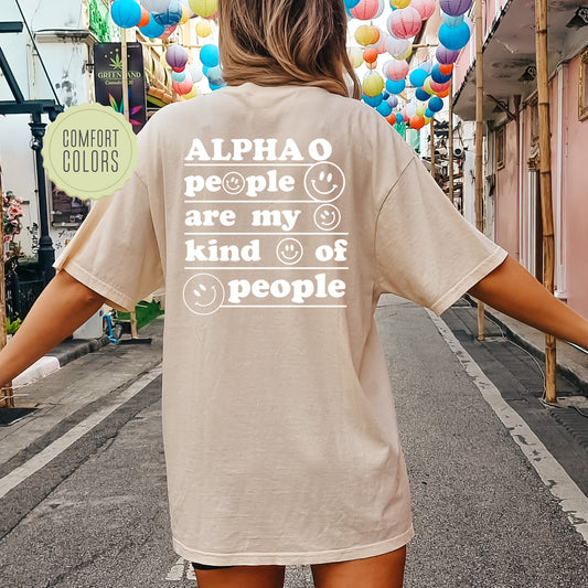 Alpha Omicron Pi My Kind of People Comfort Colors Sorority T-shirt _ 33262g