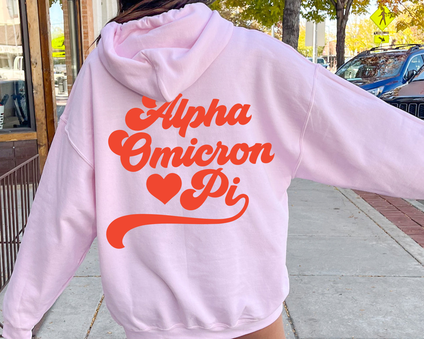 Alpha Omicron Pi Red Heart Sorority Hoodie _ 33350g