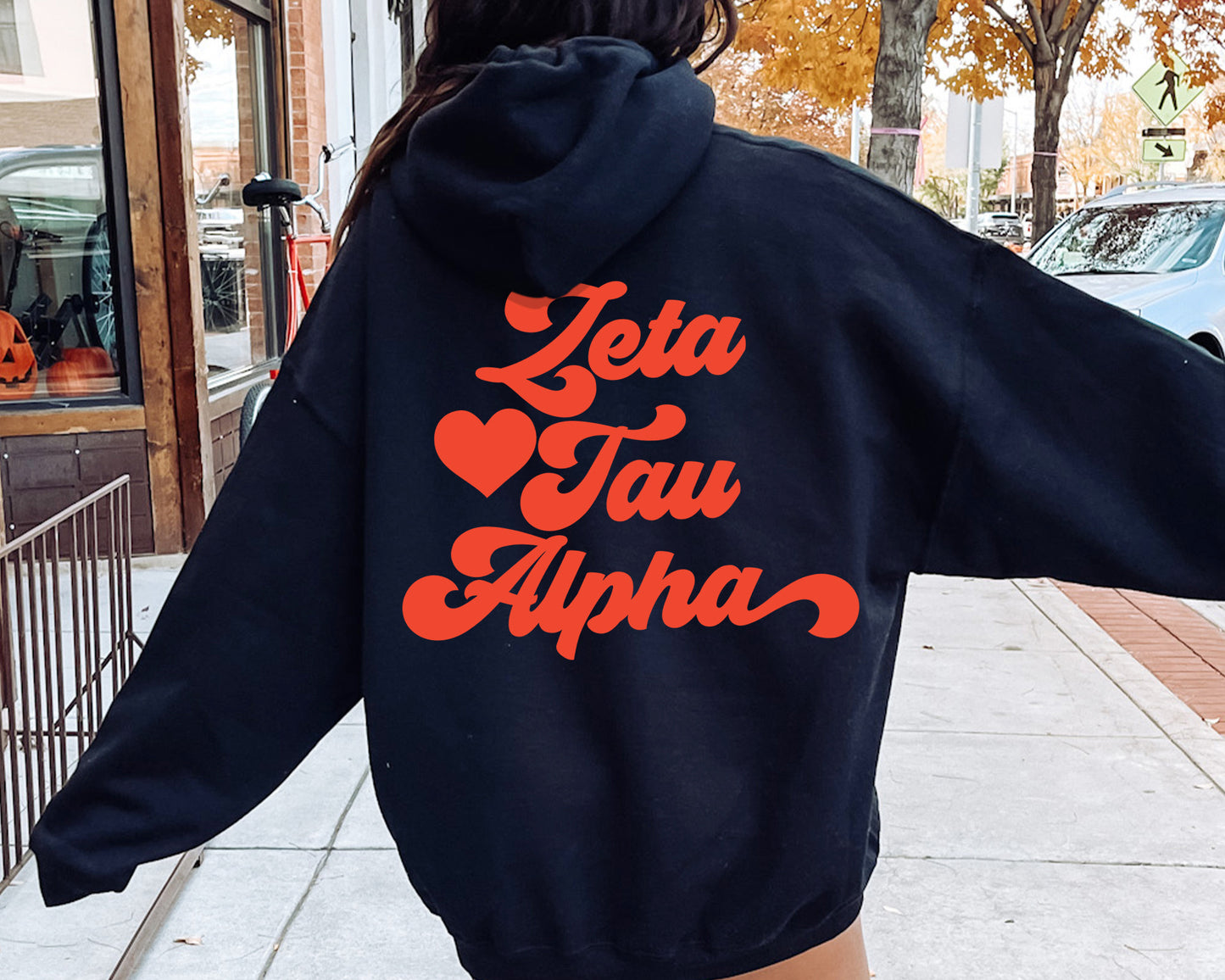 Zeta Tau Alpha Red Heart Sorority Hoodie _ 33371g