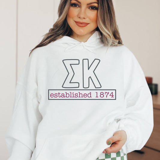 Sigma Kappa Simply Greek Sorority Hoodie _ 39358g