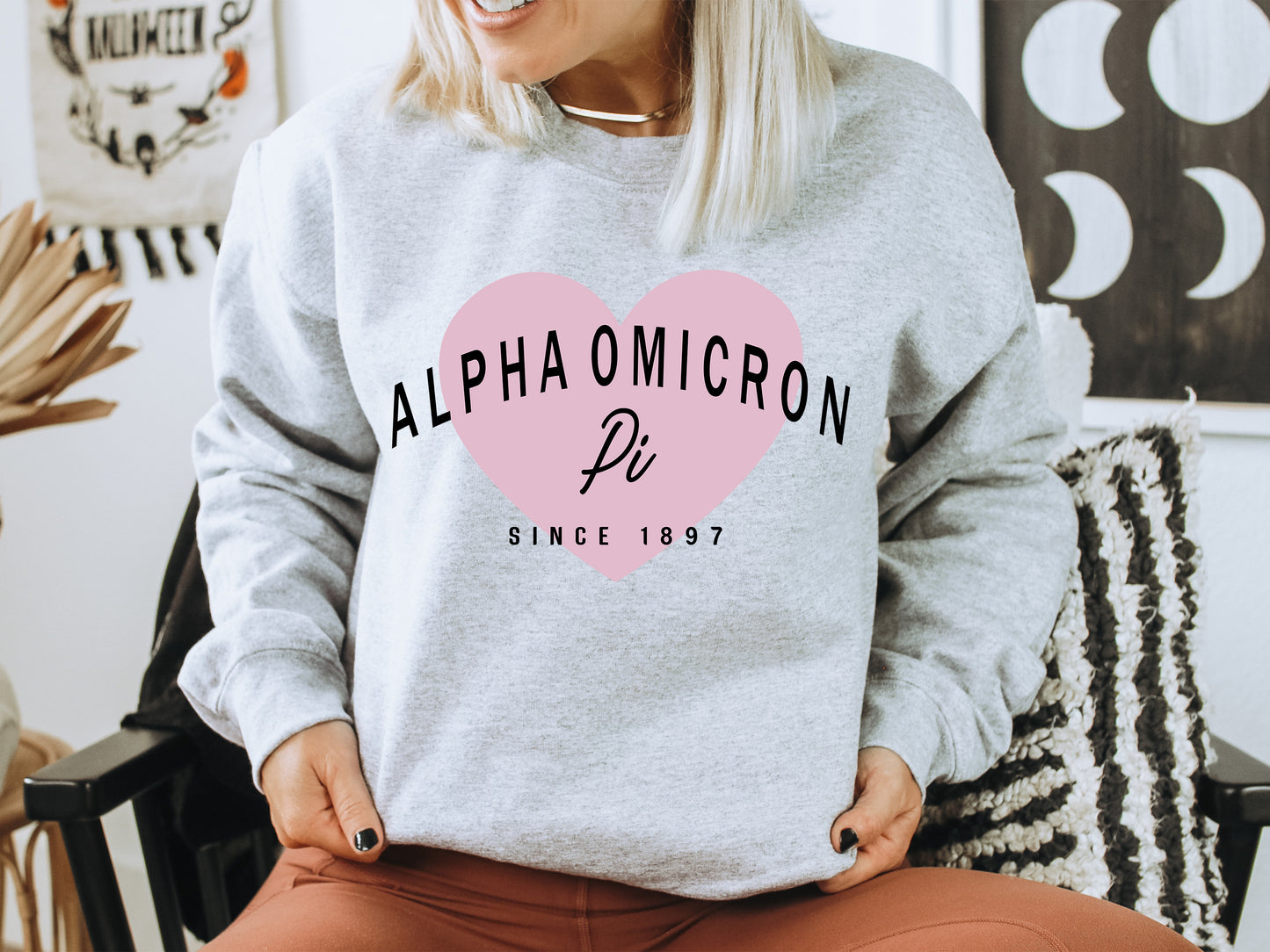 Alpha Omicron Pi Pretty in Pink Sorority Sweatshirt _ 444g