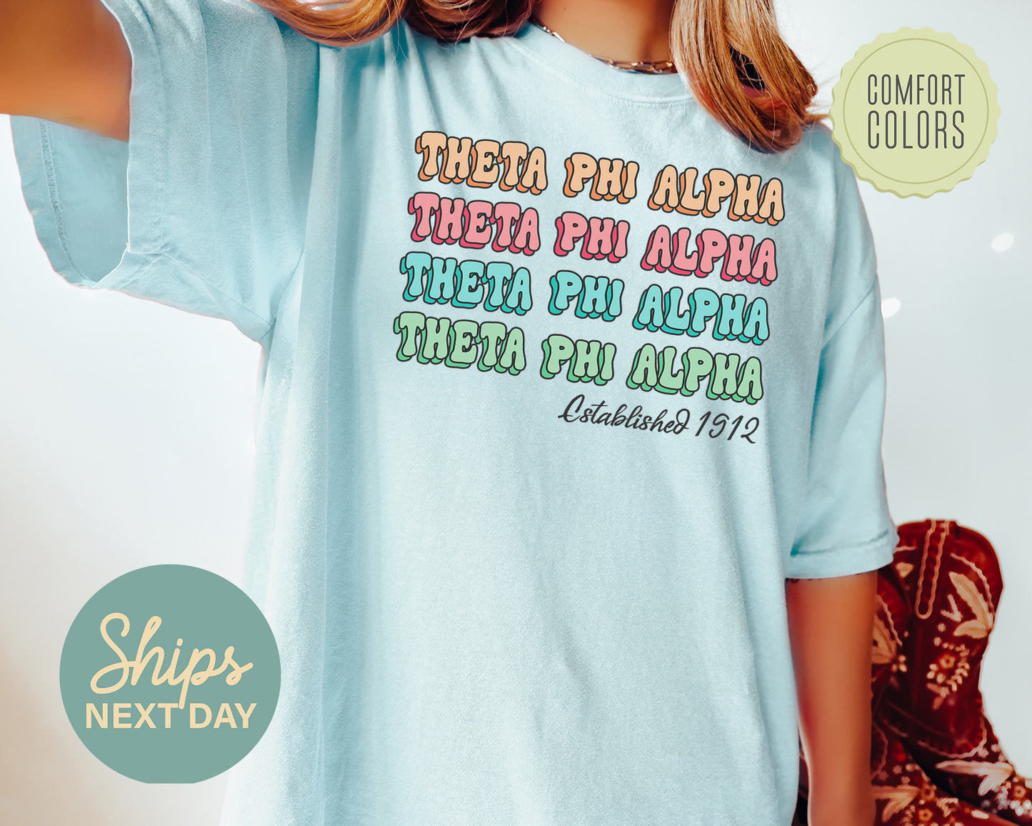 Theta Phi Alpha Lucy Comfort Colors Sorority T-shirt _ 282g