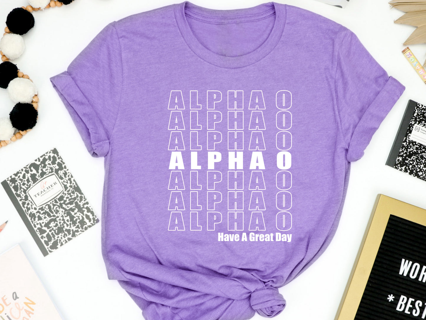 Alpha Omicron Pi Have a Great Day Sorority T-shirt _ 2112g