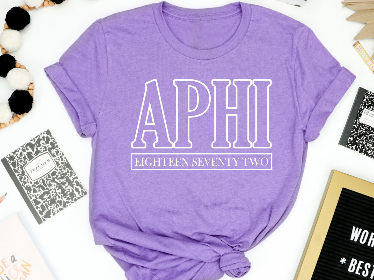 Alpha Phi Stencil Stacked Sorority T-shirt _ 2139g