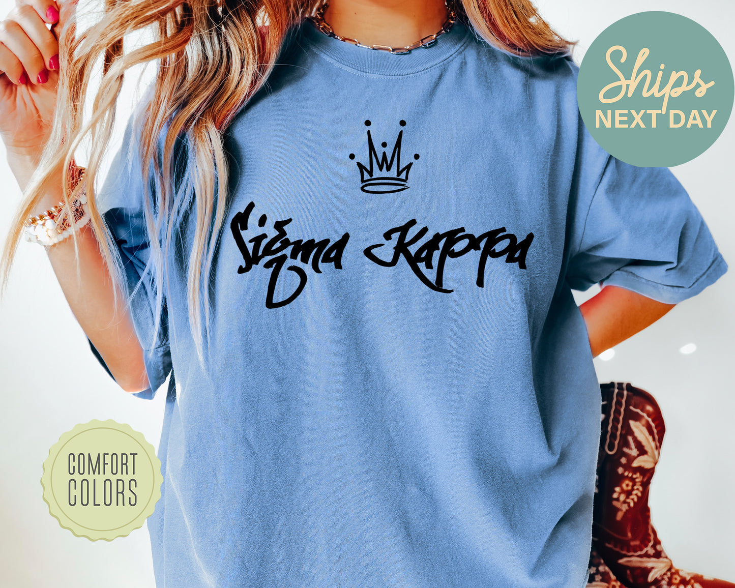 Sigma Kappa Queen Comfort Colors Sorority T-shirt _ 2469g