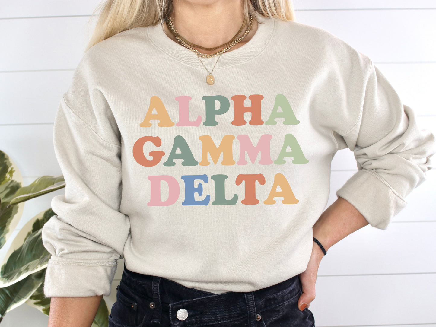 Alpha Gamma Delta Bright and Proud Sorority Sweatshirt _ 417g