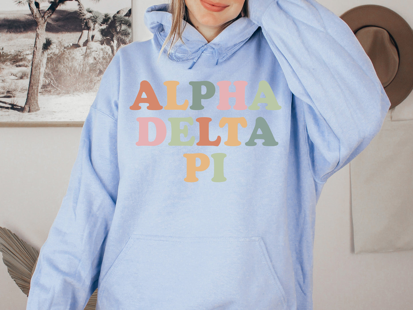 Alpha Delta Pi Bright and Proud Sorority Hoodie _ 415g