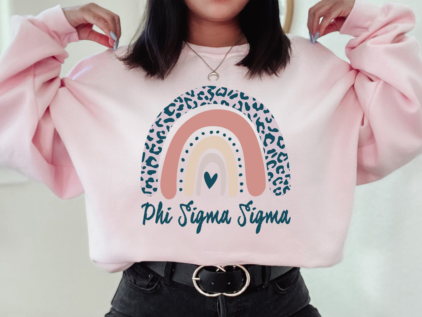 Phi Sigma Sigma Greek Rainbow Sorority Sweatshirt _ 2752g