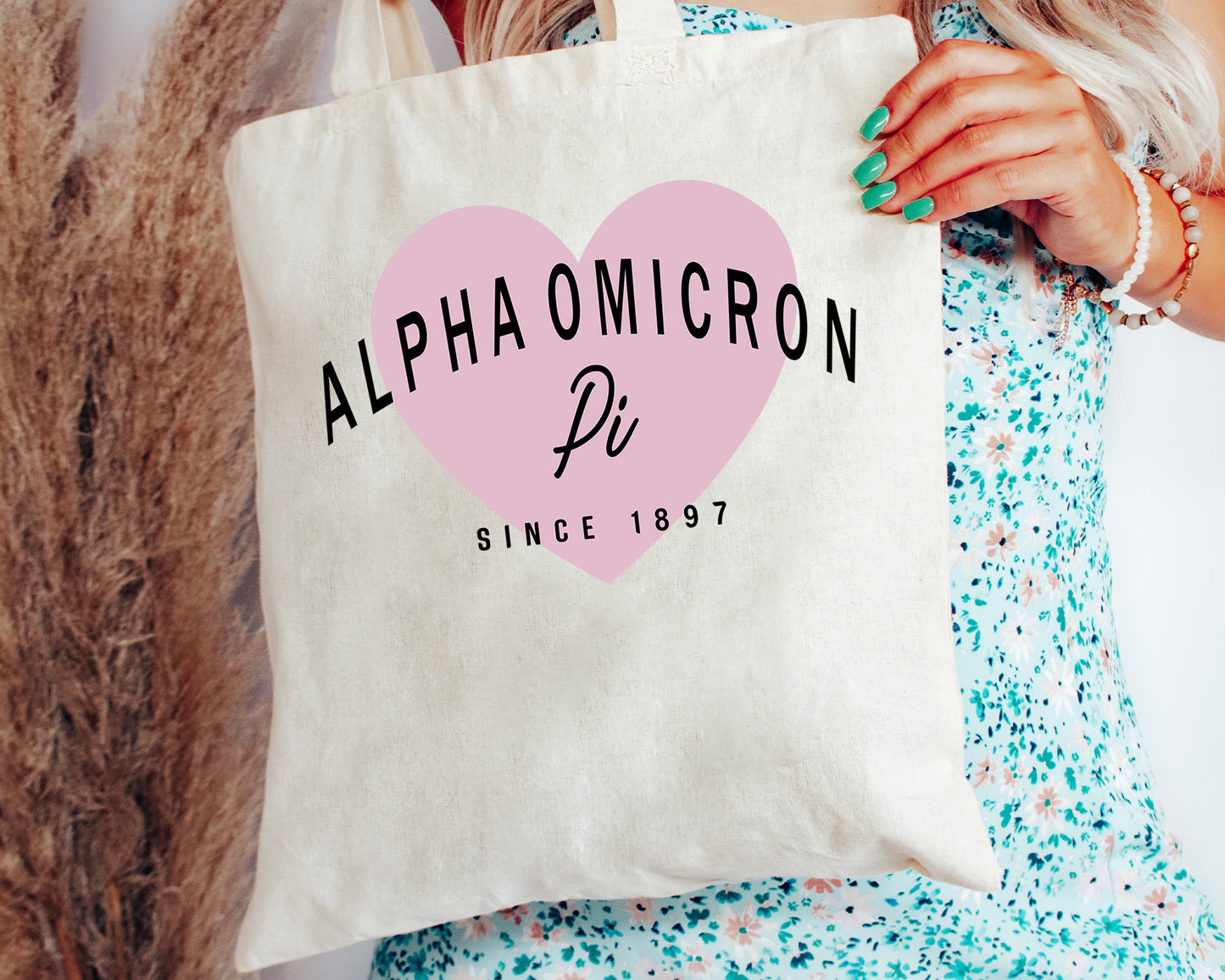 Alpha Omicron Pi Pretty in Pink Sorority Tote Bag _ 34286g