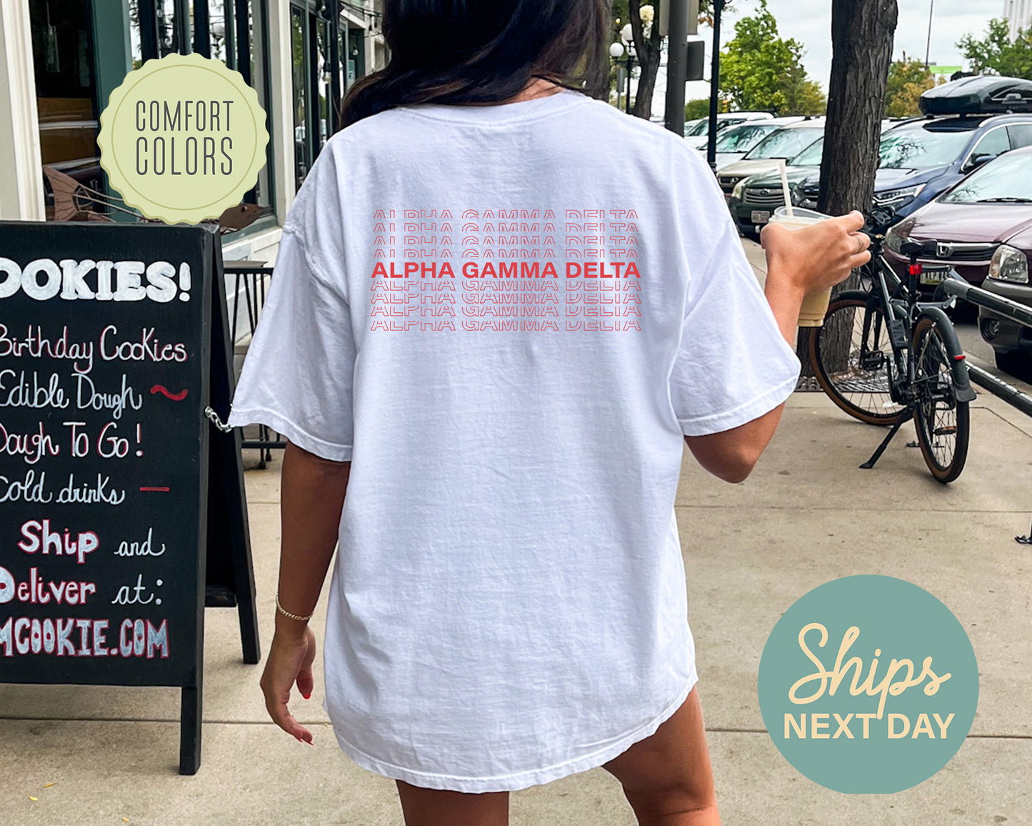 Alpha Gamma Delta Repeating Name Comfort Colors Sorority T-shirt _ 33001g