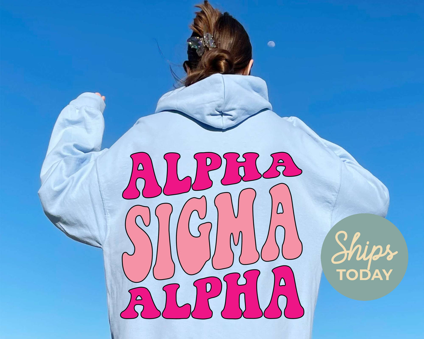 Alpha Sigma Alpha Shades of Pink Sorority Hoodie _ 32978g