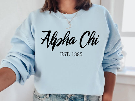 Alpha Chi Omega Black Flowy Sorority Sweatshirt _ 77g