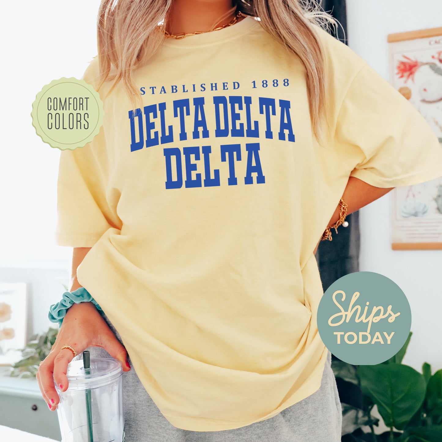 Delta Delta Delta Bold Letters Comfort Colors Sorority T-shirt _ 35130g