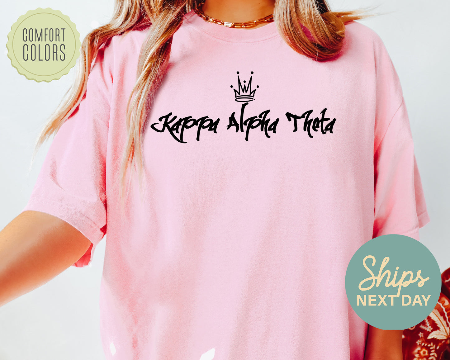 Kappa Alpha Theta Queen Comfort Colors Sorority T-shirt _ 2462g