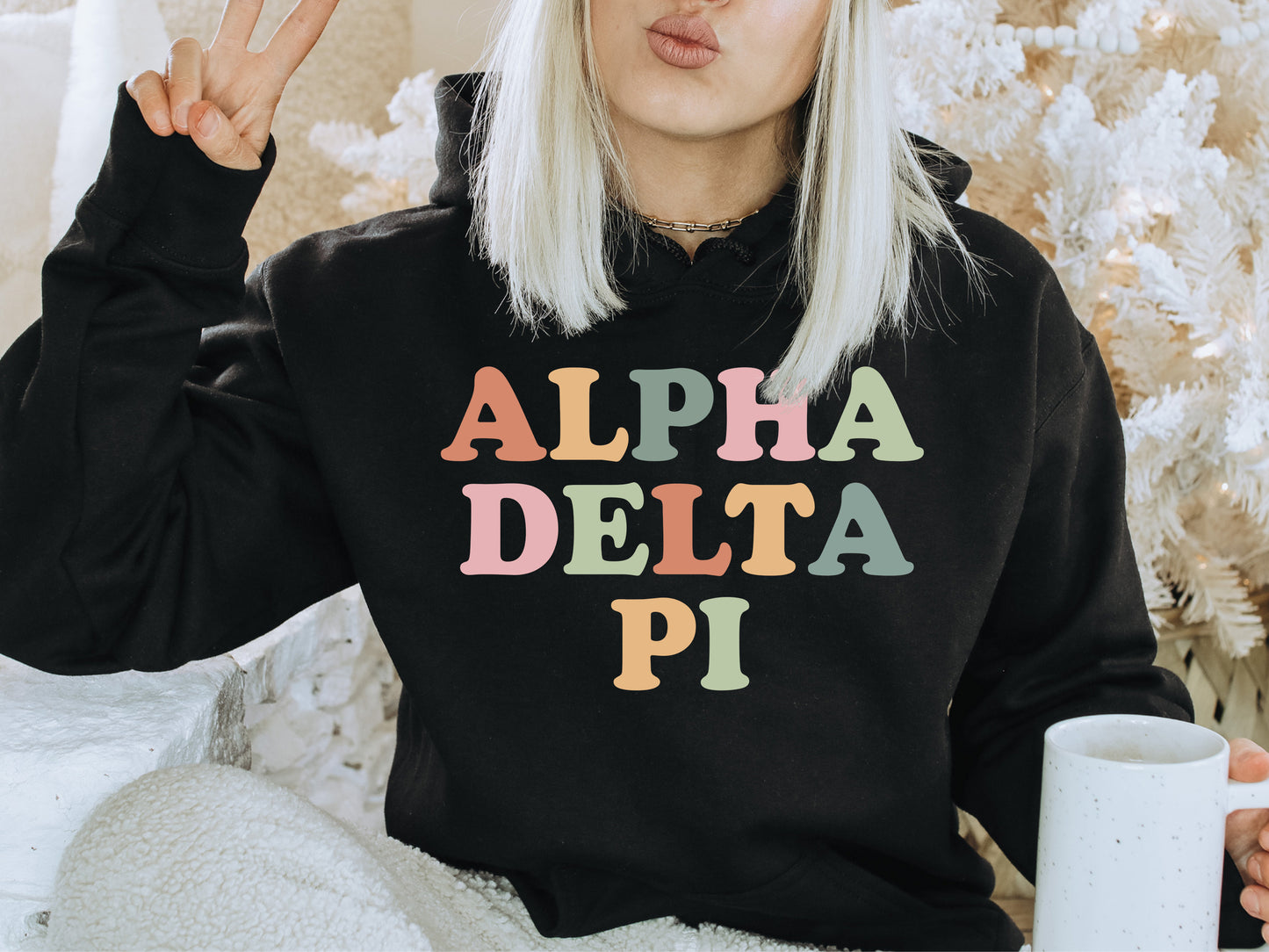 Alpha Delta Pi Bright and Proud Sorority Hoodie _ 415g