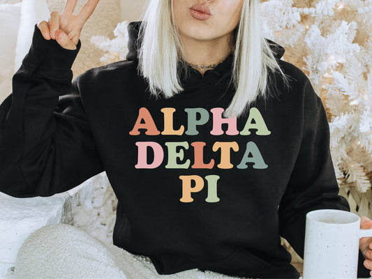Alpha Delta Pi Bright and Proud Sorority Hoodie _ 415g