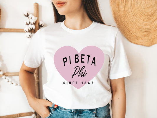 Pi Beta Phi Pretty in Pink Sorority T-shirt _ 460g