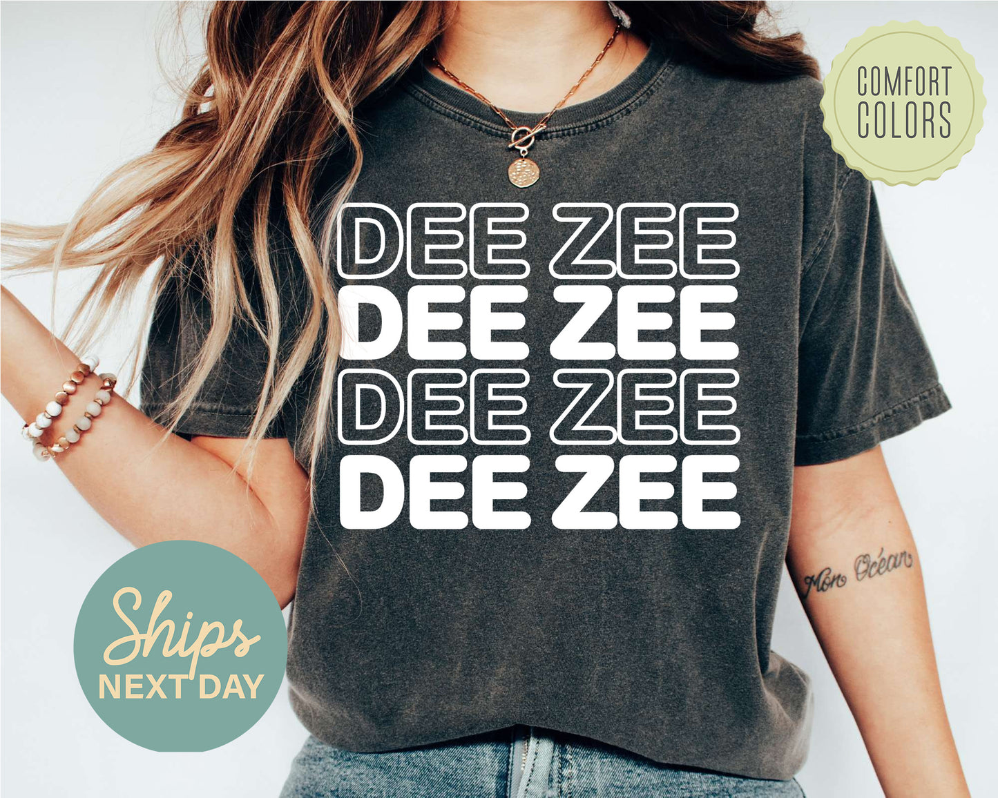 Delta Zeta Bold Bubble Letter Comfort Colors Sorority T-shirt _ 2225g