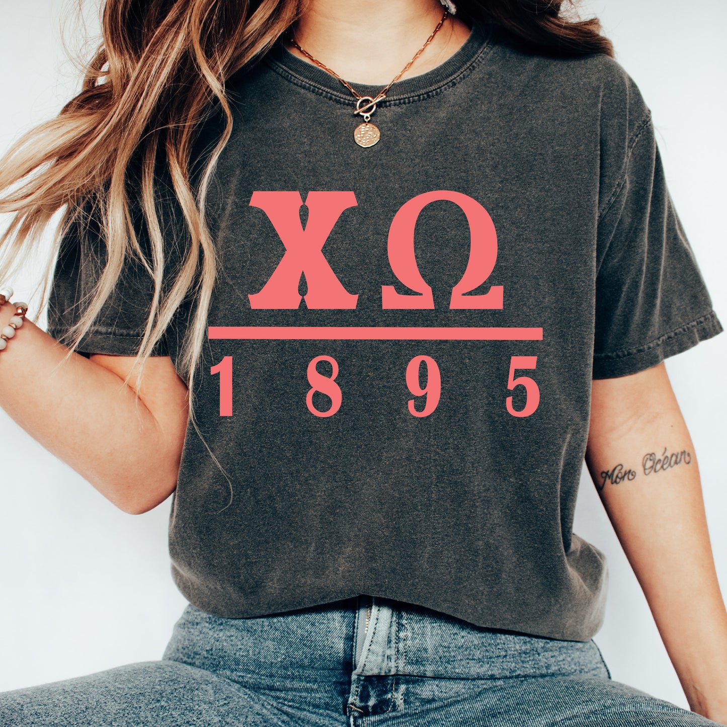 Chi Omega Monochromatic Sorority T-shirt _ 30852g