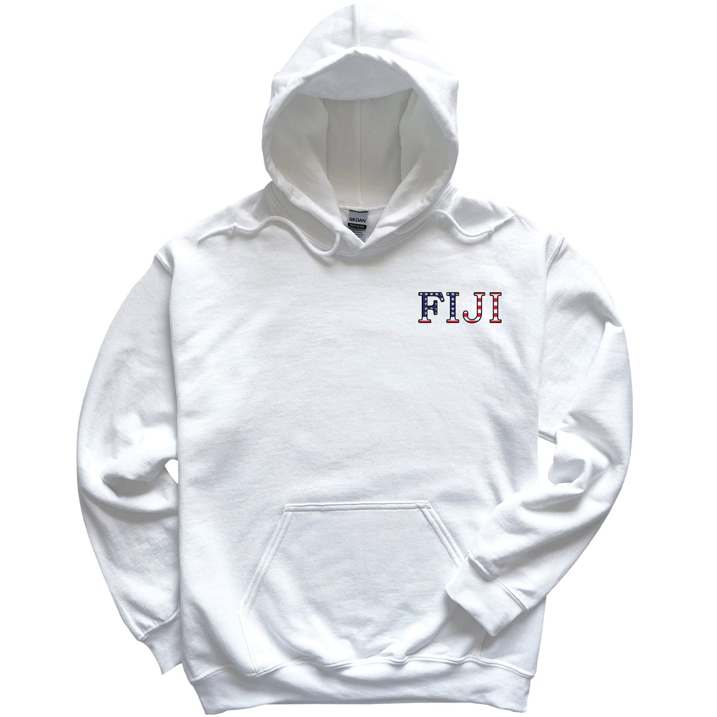 a white hoodie with the word flui printed on it