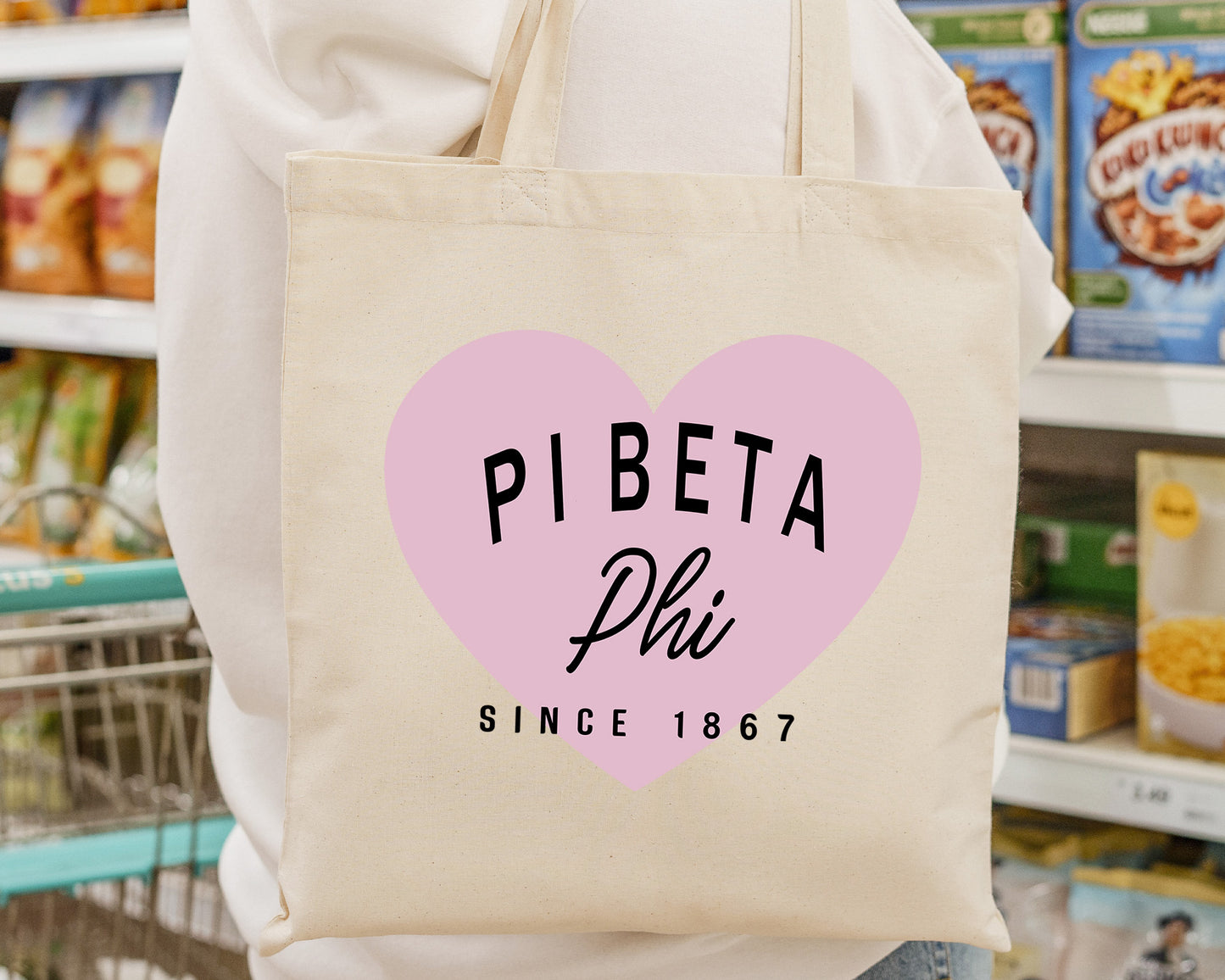 Pi Beta Phi Pretty in Pink Sorority Tote Bag _ 34302g