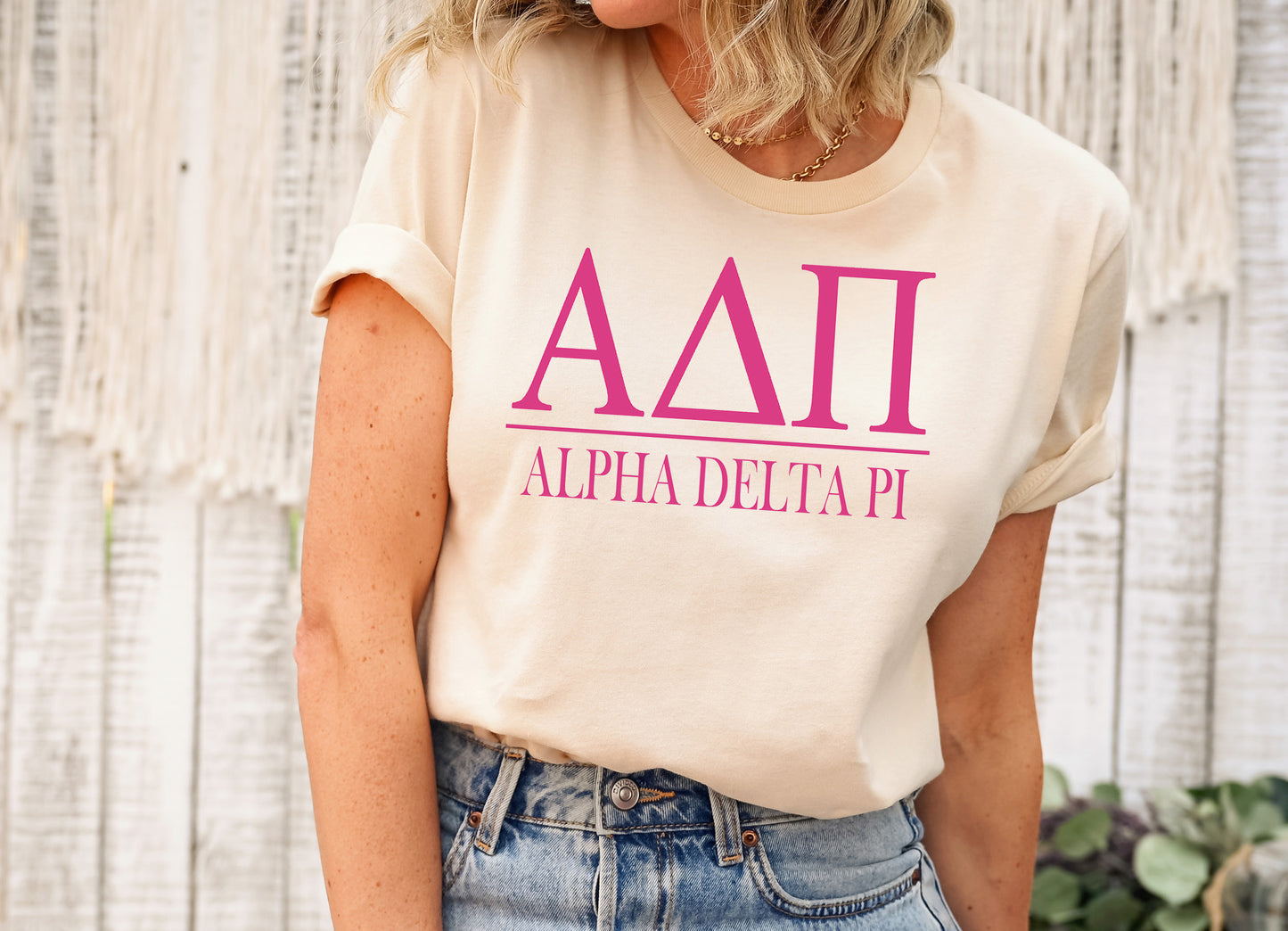 Alpha Delta Pi Loud Letters Sorority T-shirt _ 467g