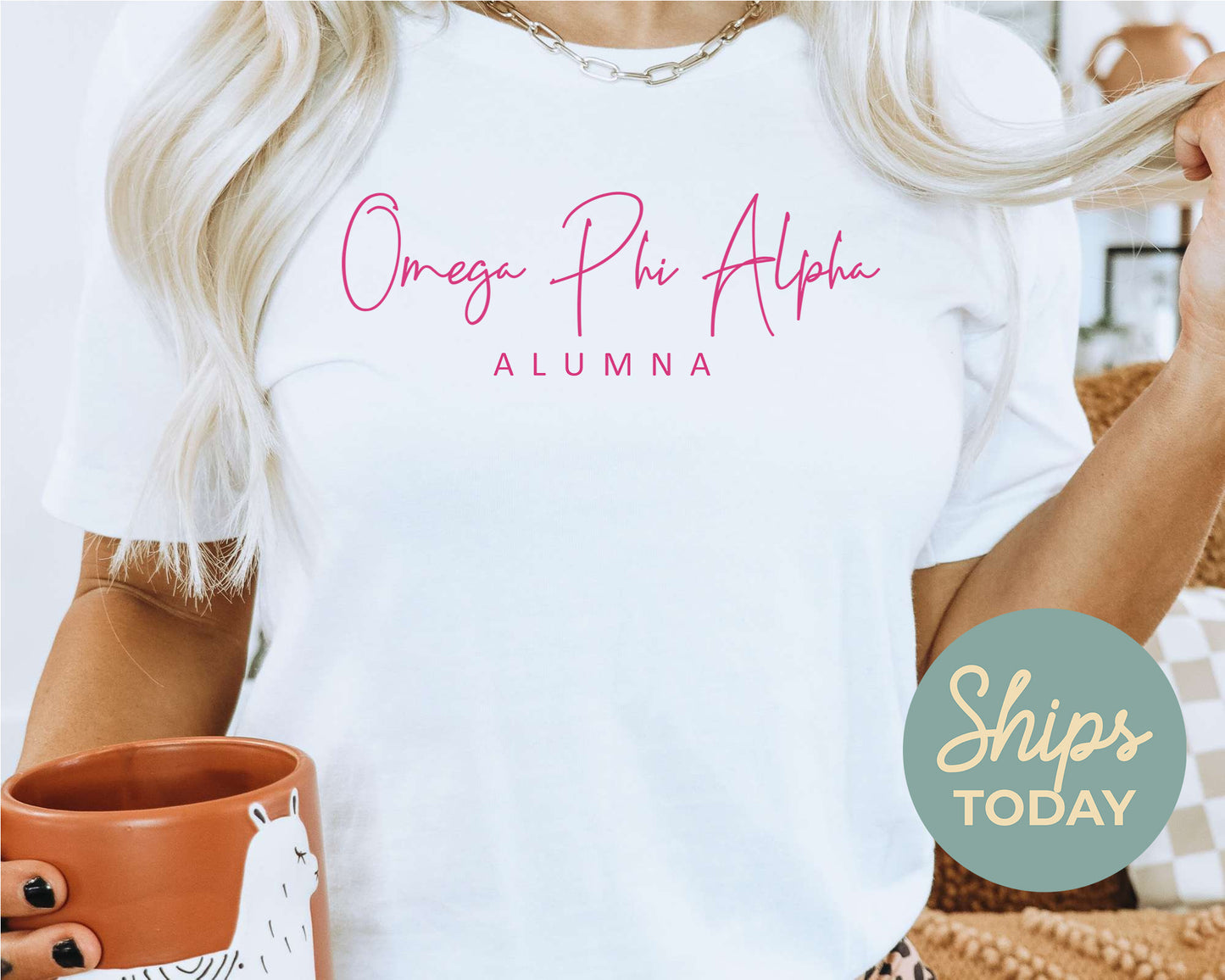 Omega Phi Alpha Vintage Alumna Sorority T-shirt _ 3504g