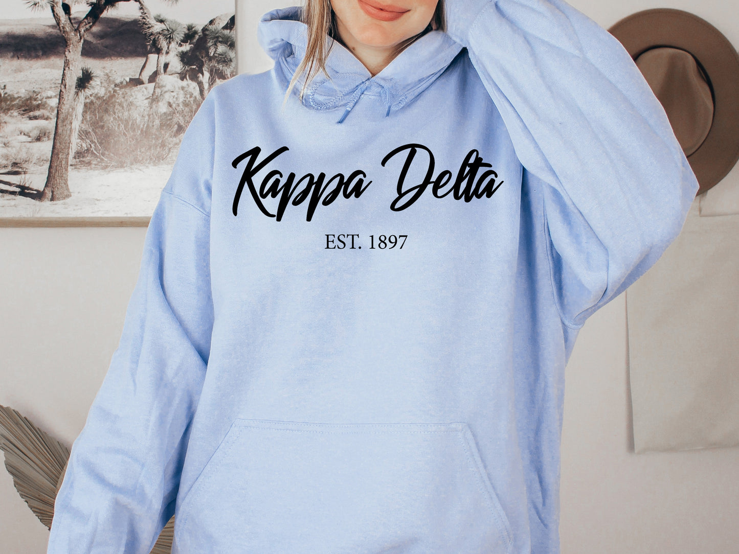 Kappa Delta Black Flowy Sorority Hoodie _ 93g