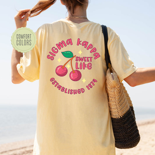 Sigma Kappa Sweet Like Cherry Comfort Colors Sorority T-shirt _ 32051g