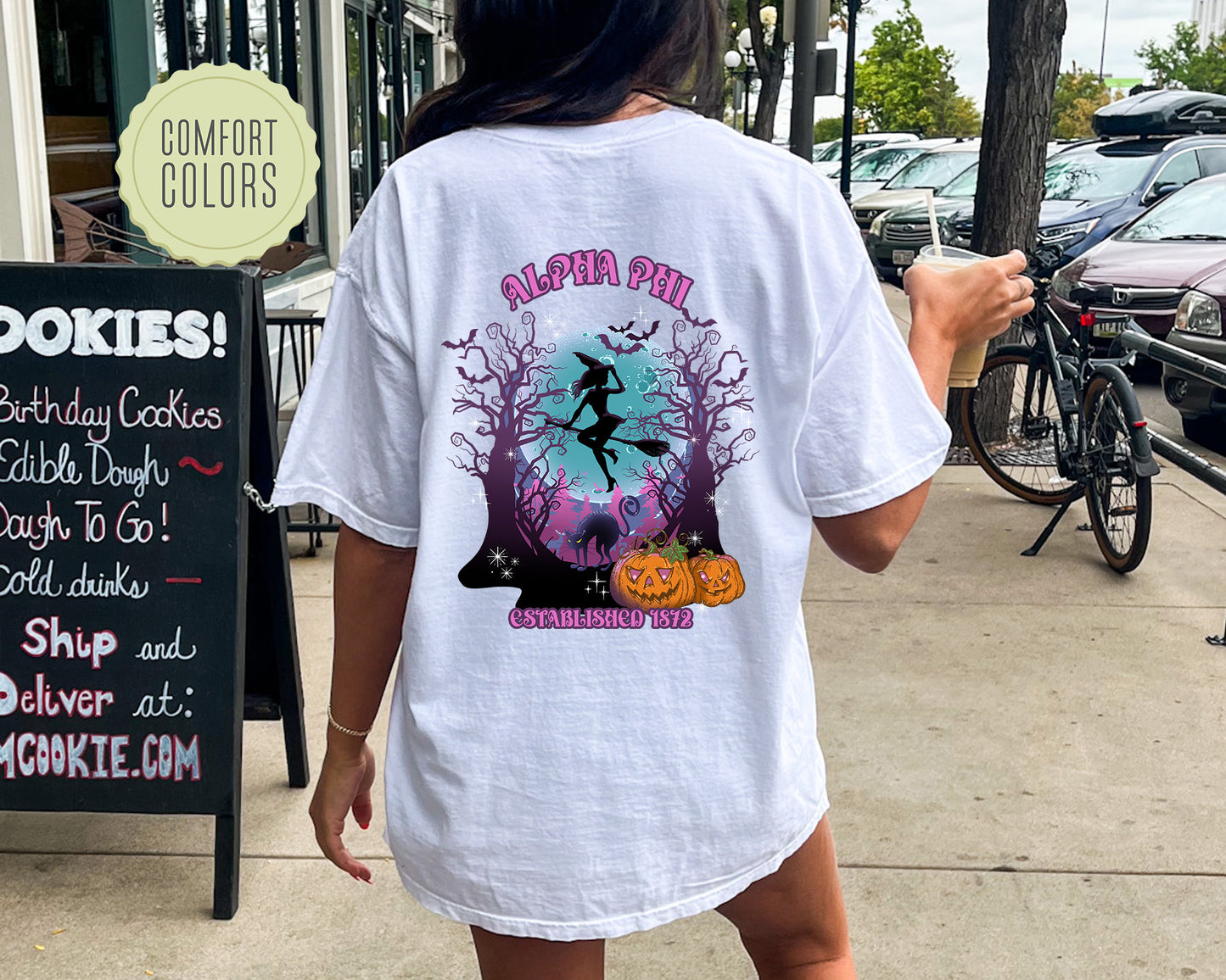 Alpha Phi Halloween Witch Comfort Colors Sorority T-shirt _ 36231g