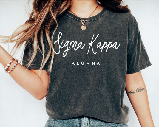 Sigma Kappa Flashy Alumna Sorority T-shirt _ 2547g