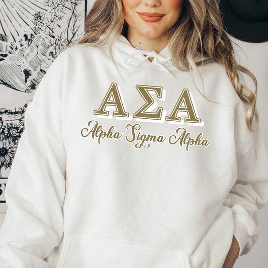 Alpha Sigma Alpha Greek Colors Sorority Hoodie _ 36075g