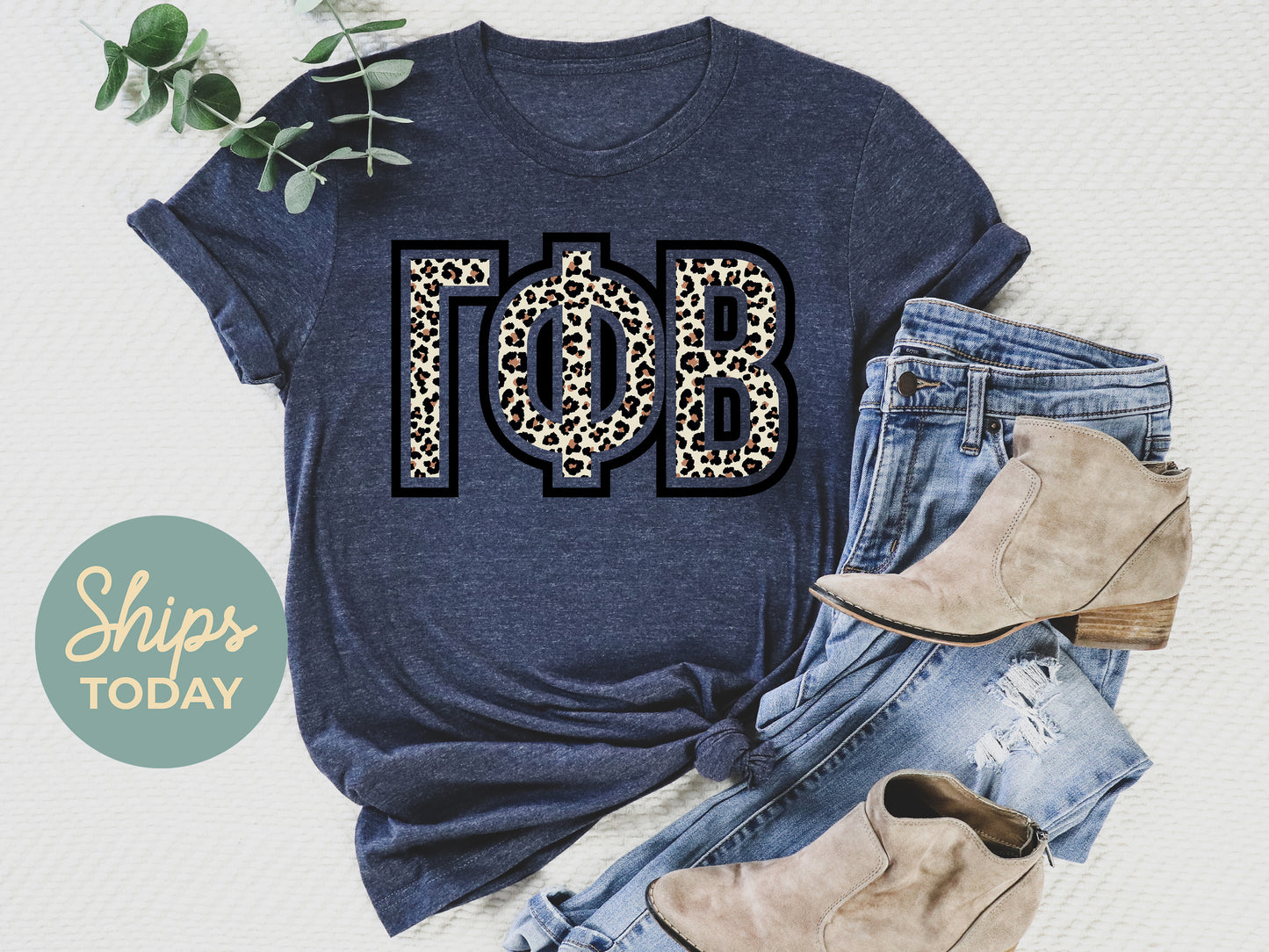 Gamma Phi Beta Safari Style Letters Sorority T-shirt _ 30449g