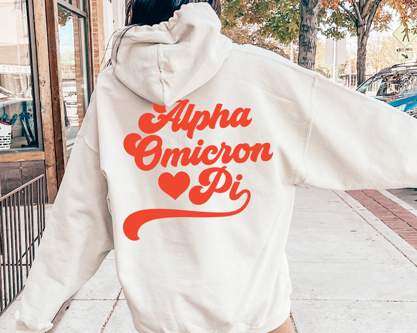 Alpha Omicron Pi Red Heart Sorority Hoodie _ 33350g