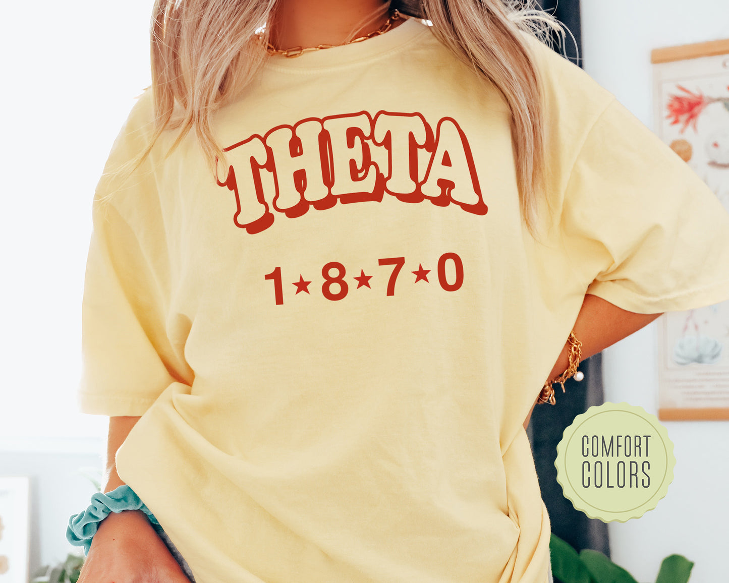 Kappa Alpha Theta Red Arch Comfort Colors Sorority T-shirt _ 377g