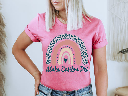 Alpha Epsilon Phi Greek Rainbow Sorority T-shirt _ 2735g