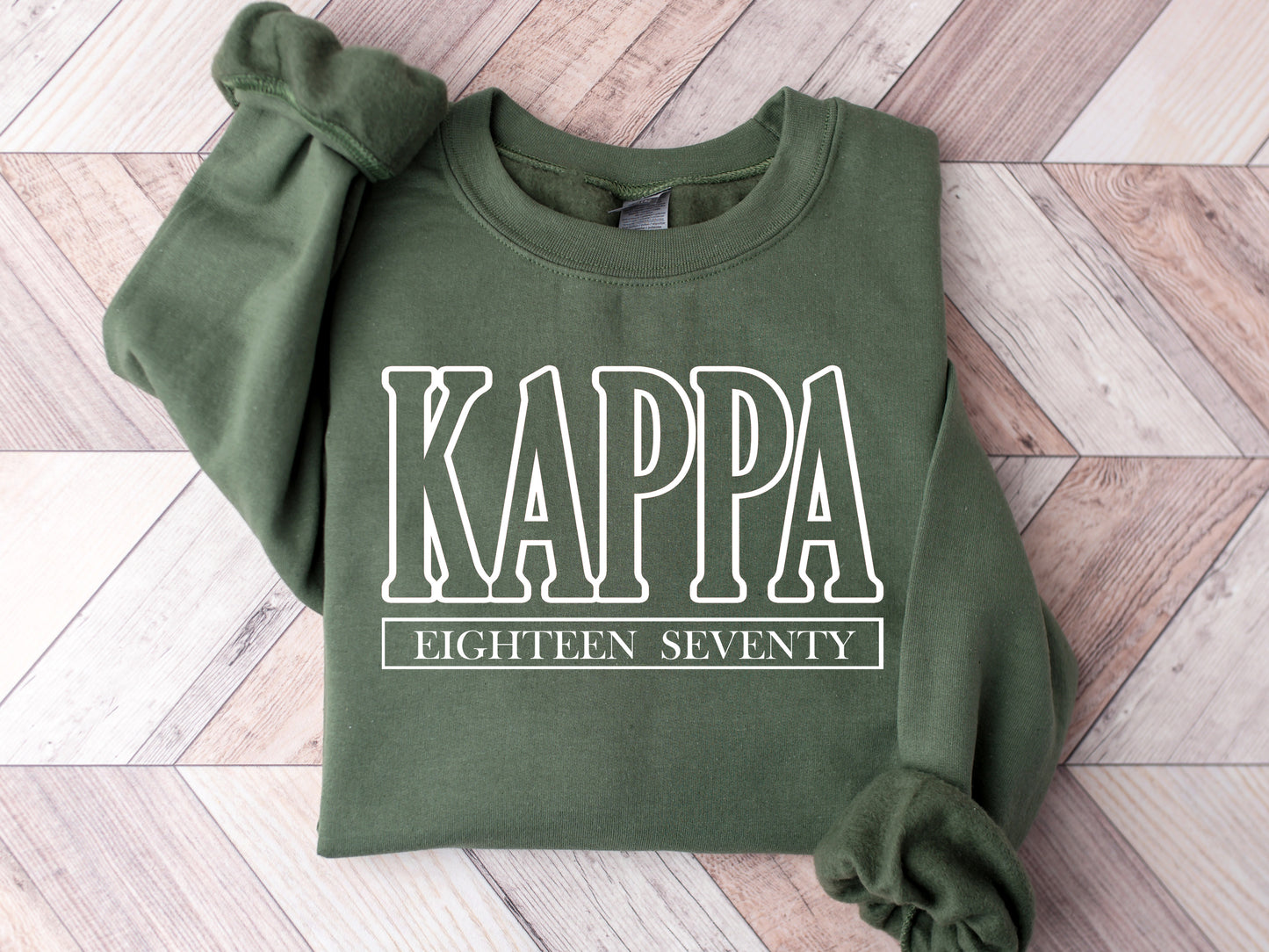 Kappa Kappa Gamma Stencil Stacked Sorority Sweatshirt _ 2151g