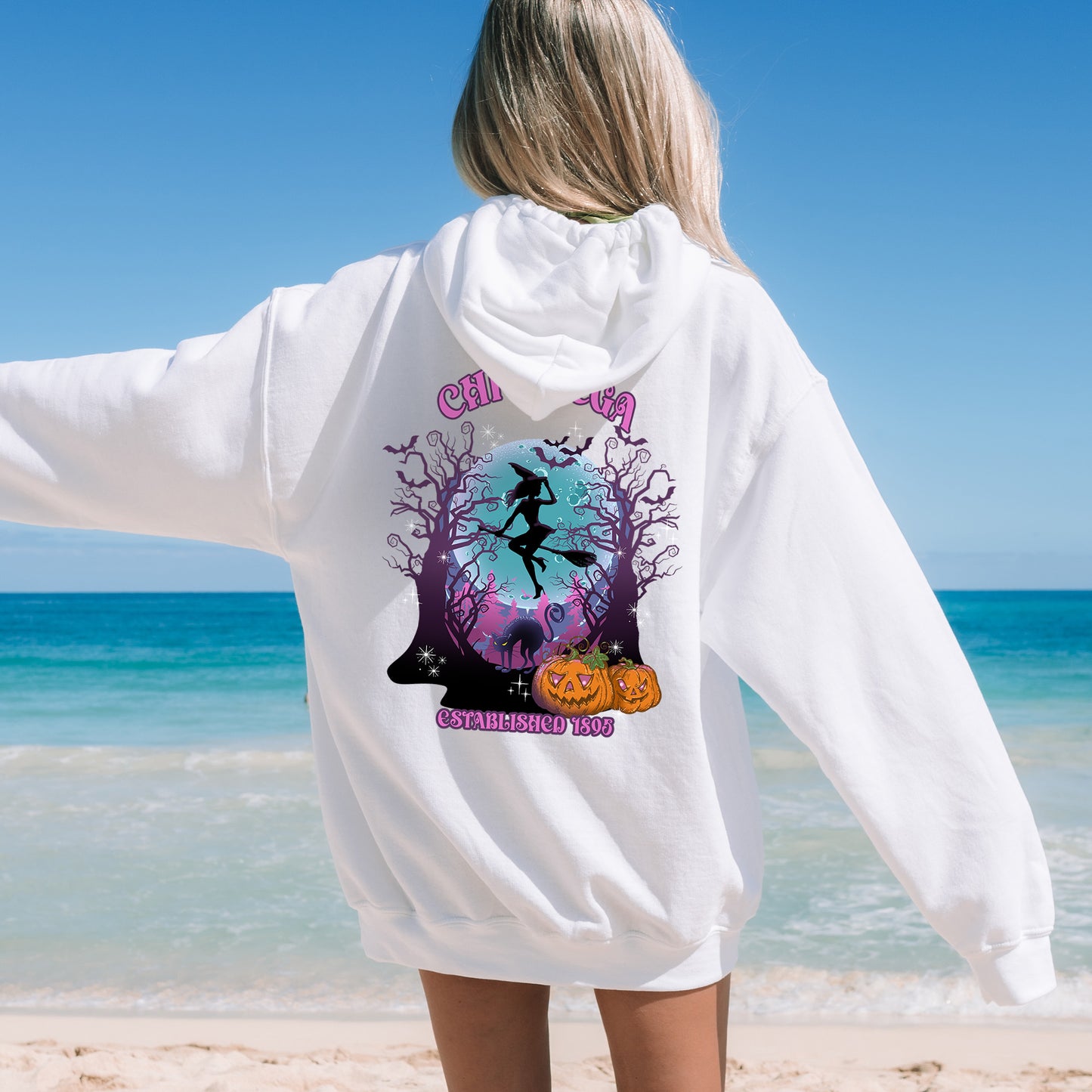 Chi Omega Halloween Witch Sorority Hoodie _ 36235g