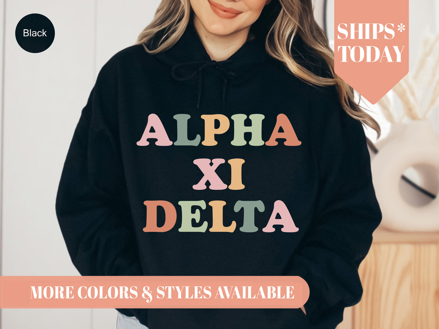 Alpha Xi Delta Bright and Proud Sorority Hoodie _ 422g