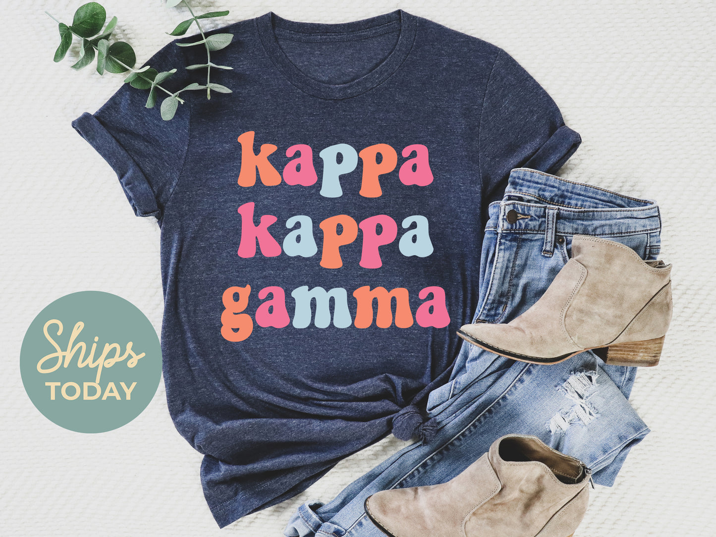 Kappa Kappa Gamma Vividly Vibrant Sorority T-shirt _ 3166g