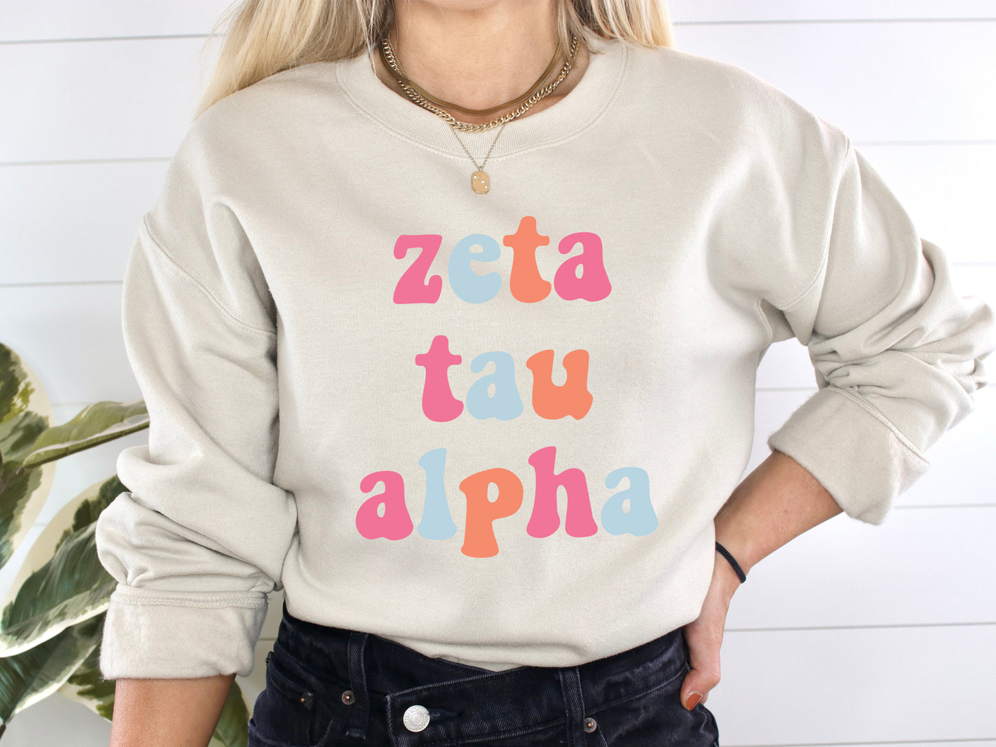 Zeta Tau Alpha Vividly Vibrant Sorority Sweatshirt _ 3174g