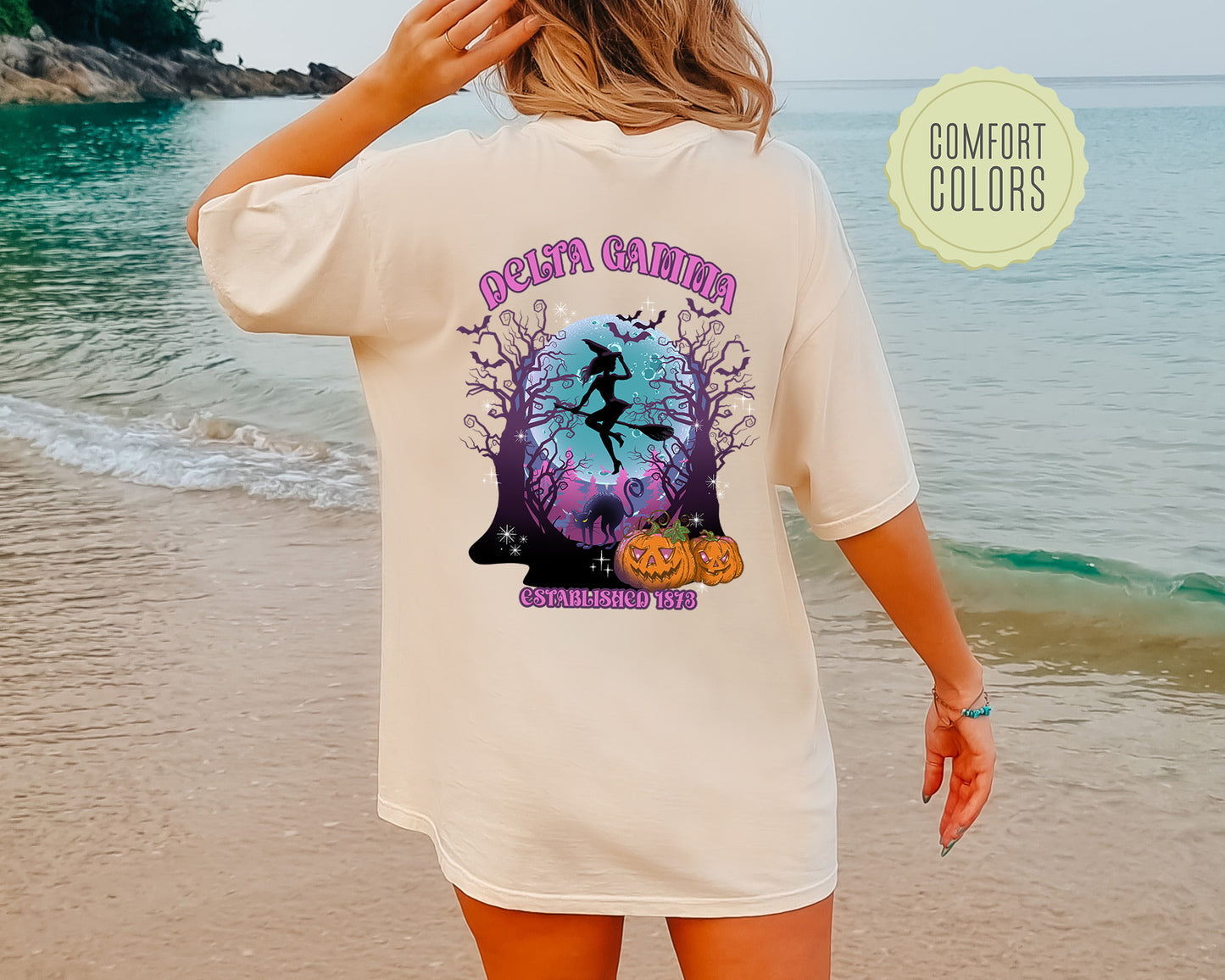 Delta Gamma Halloween Witch Comfort Colors Sorority T-shirt _ 36237g