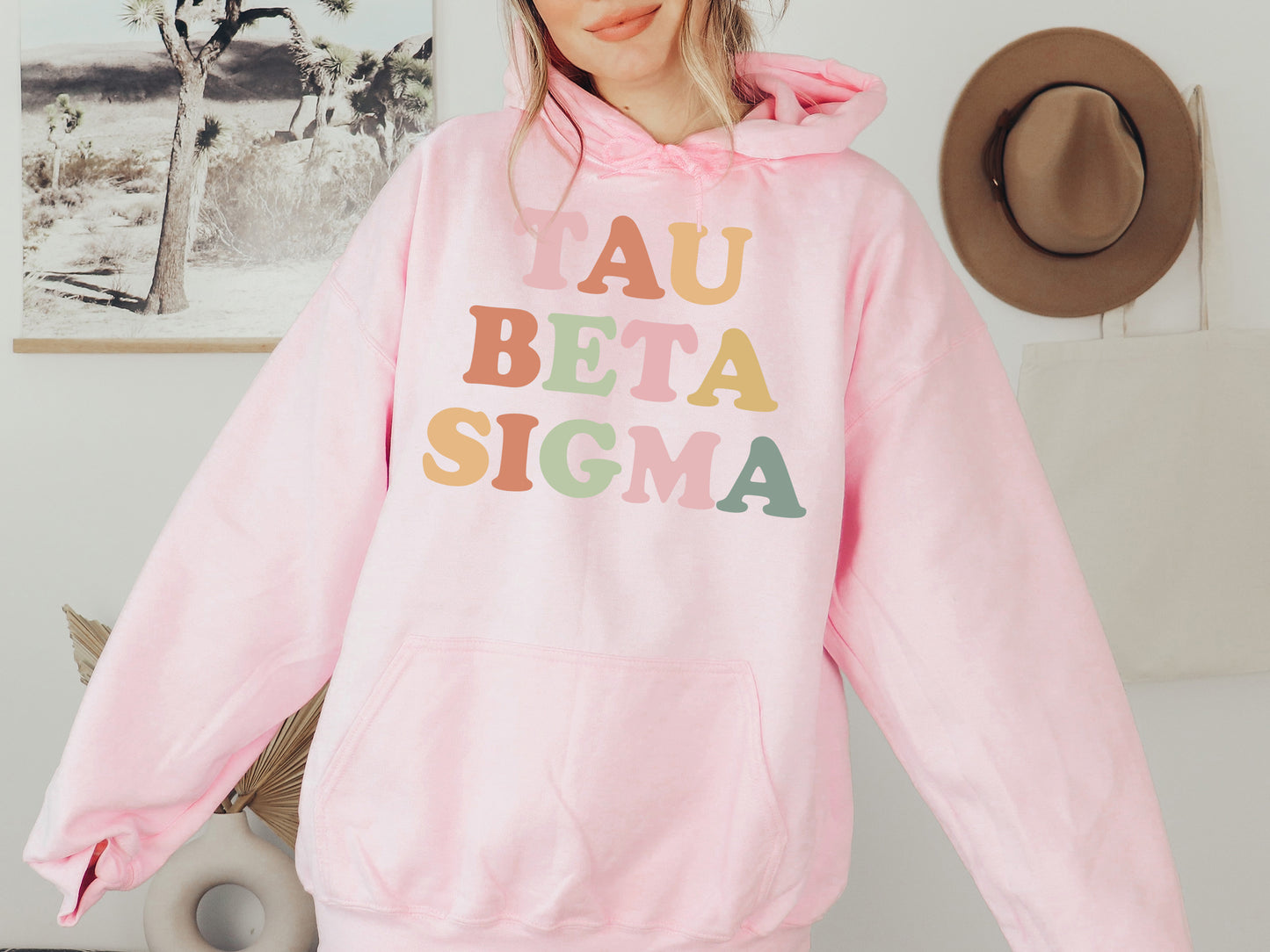 Tau Beta Sigma Bright and Colorful Sorority Hoodie _ 3481g