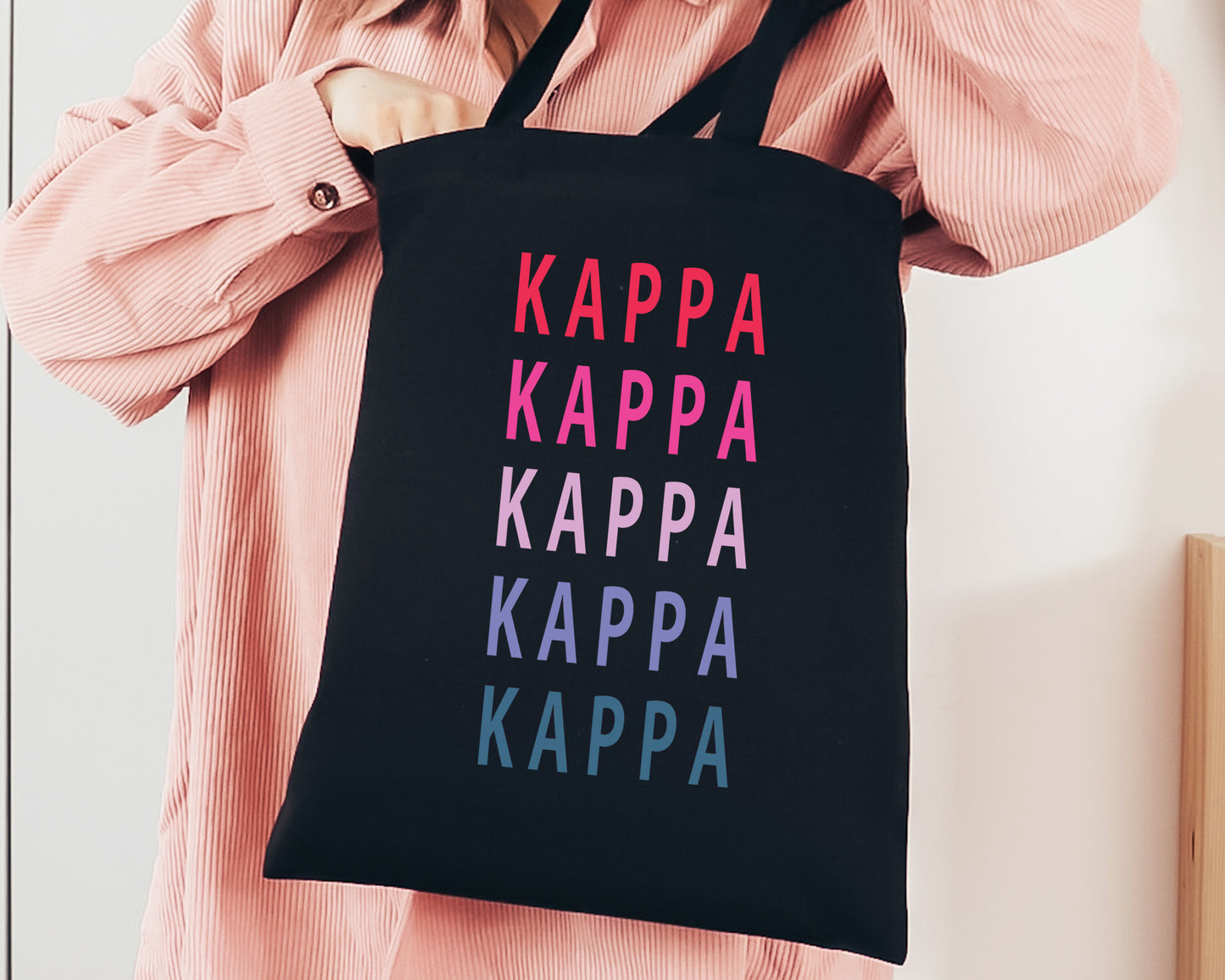 Kappa Kappa Gamma Bright and Stacked Sorority Tote Bag _ 34402g
