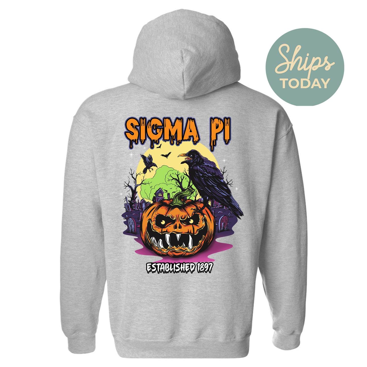 Sigma Pi Halloween Bats Fraternity Hoodie _ 36277g