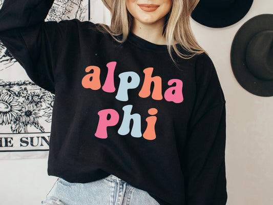 Alpha Phi Vividly Vibrant Sorority Sweatshirt _ 3154g