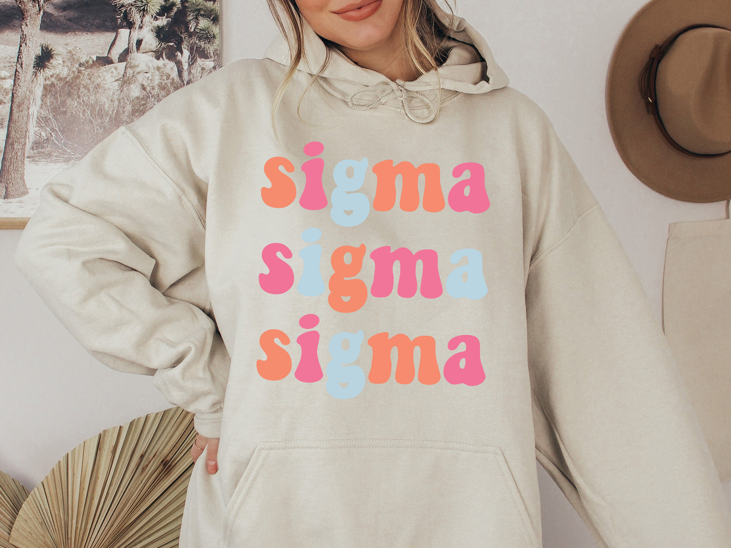 Sigma Sigma Sigma Vividly Vibrant Sorority Hoodie _ 3172g