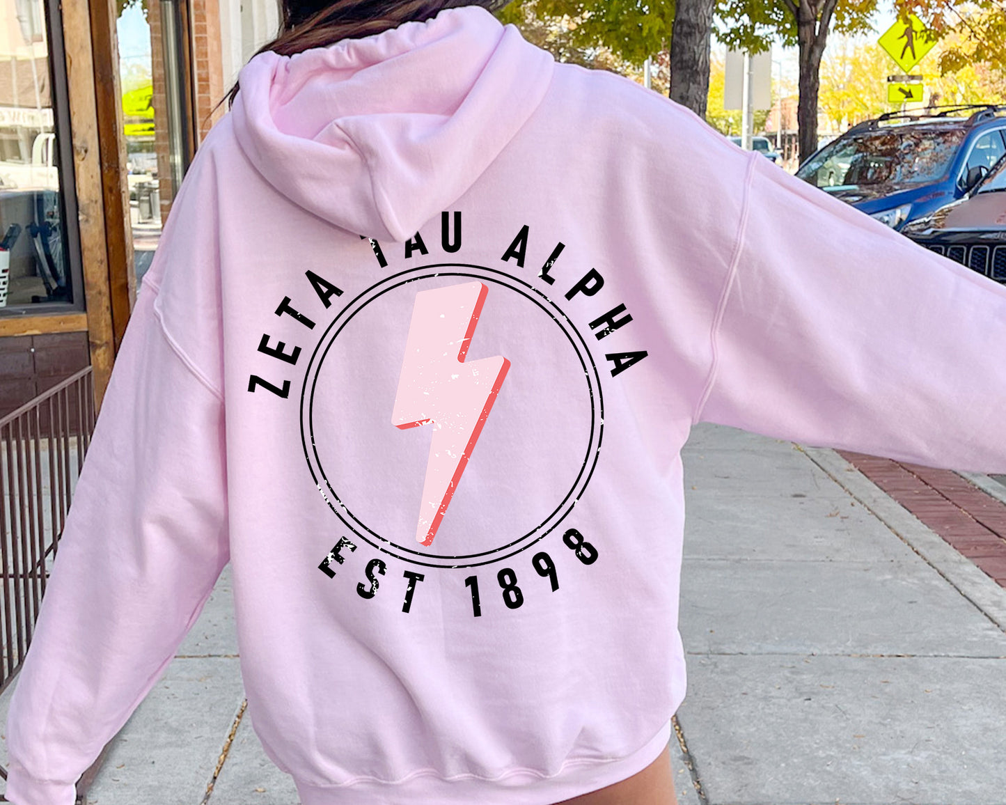 Zeta Tau Alpha Pinkish Strike Sorority Hoodie _ 33127g