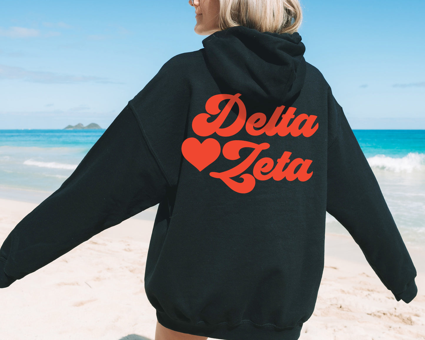 Delta Zeta Red Heart Sorority Hoodie _ 33359g