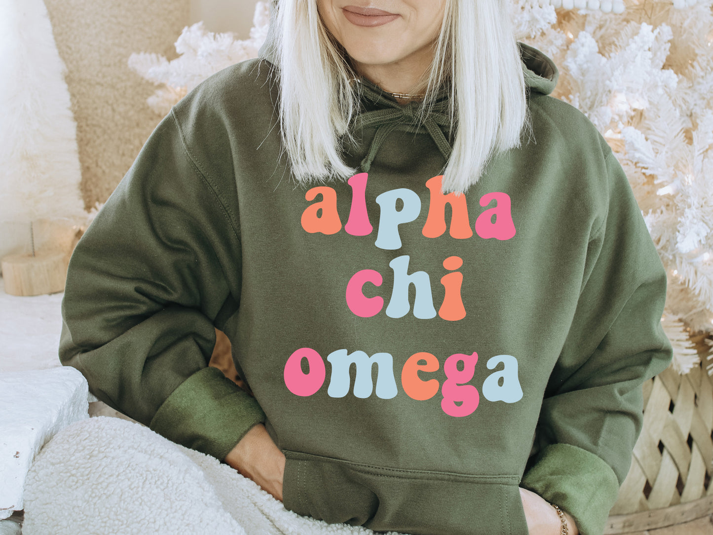 Alpha Chi Omega Vividly Vibrant Sorority Hoodie _ 3149g